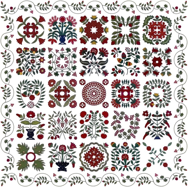  Mary Mannakee Quilt - applique machine embroidery designs