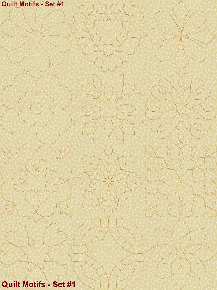  Continuous line quilting motifs machine embroidery designs