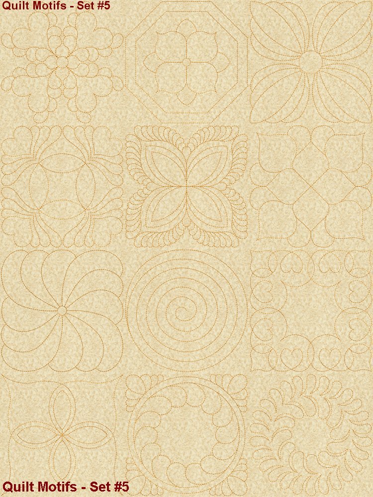  Continuous line quilting motifs machine embroidery designs